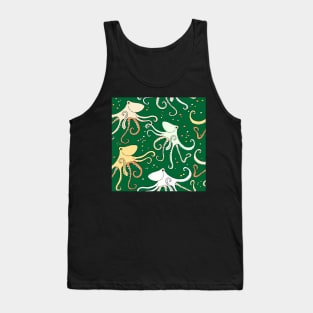 happy octopus on green Tank Top